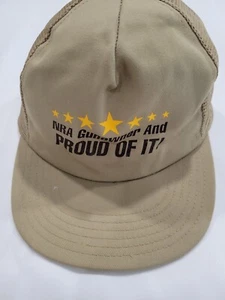 Vintage NRA Cap Hat USA Trucker Snapback Mesh Golden Eagle Gold Embroidered (E) - Picture 1 of 12