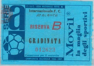 C0177 - Vecchio  BIGLIETTO PARTITA  CALCIO - 1966 / 1967 : INTER - ATALANTA - Picture 1 of 1