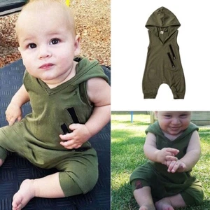 Infant Kids Sets Boys Girls Daily Suit Romper Hooded Bodysuit Tracksuit Outfits - Picture 1 of 8