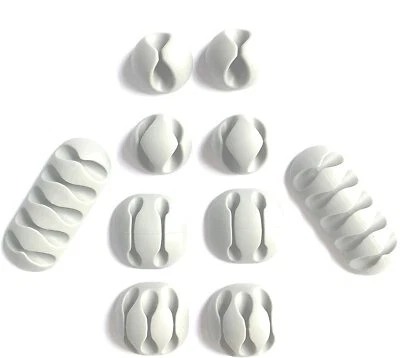 Paquete de 10 clips organizador de cables cargador de gestión de cables clip de escritorio soporte de cables Foto 1 de 4