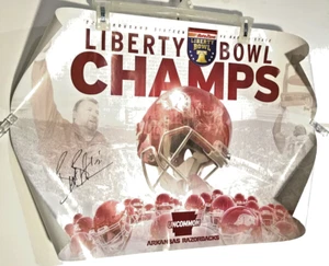 Arkansas Razorbacks Football Hog Poster 2016 Liberty Bowl Signed 27 X 19 - Picture 1 of 3