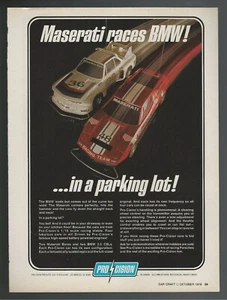1978 PRO-CISION R/C cars advertisement, radio control BMW vs Maserati, print ad - Foto 1 di 3