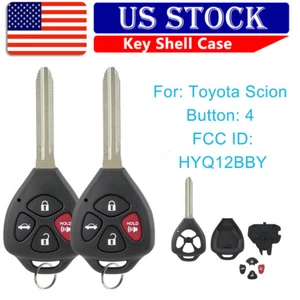 2 For 2008 2009 2010 2011 2012 Scion xB xD Keyless Entry Key Fob Shell Case 4B - Foto 1 di 10