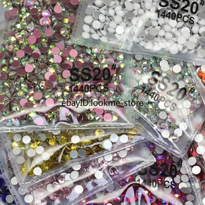 1440pcs 5mm ss20 Crystal Glass Flatback Rhinestones Gems Nail Art Crafts Beads - Picture 1 of 75