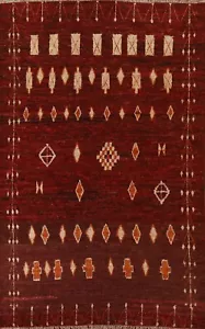 Tribal Geometric Moroccan Berber Oriental Area Rug Hand-knotted Wool Carpet 6x10 - Picture 1 of 12