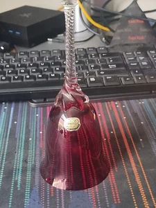 Bohemia Glass Bell Ruby Red & Clear Made In Czechoslovakia Vintage- good  - Picture 1 of 16