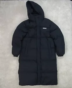 NERDY Puffer Jacket Small Unisex Nordy Rubber Long Back Spell Out Coat Purple - Bild 1 von 20