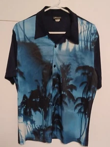 Camicia vintage bufala made in USA con bottoni davanti blu/nero - taglia large - Foto 1 di 4