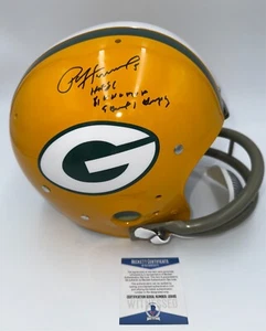PAUL HORNUNG SIGNED GREEN BAY PACKERS FULL SIZE TK SUSPENSION HELMET w/STATS-BAS - Picture 1 of 12