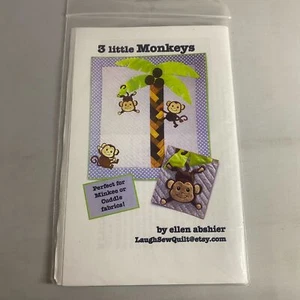 #8079 Ellen Muller Patterns "3 Little Monkeys" Quilt Sewing Pattern Size 41"x45" - Picture 1 of 2