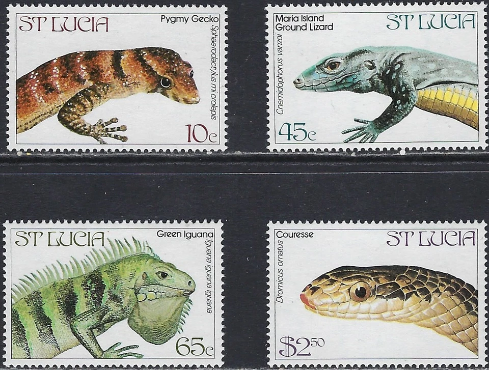 MNH Set - Endangered Reptiles from St. Lucia............32P.............B-918-x - Image 1 of 1