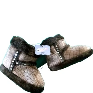 BLAZIN' ROXX Niño Pequeño Marrón Zapatillas Botas Casa Zapatos 5706602-Talla 8-9 XL - Imagen 1 de 5