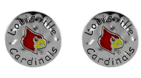 Louisville Cardinals Eunice Circular Script Stud Post Earrings Cover