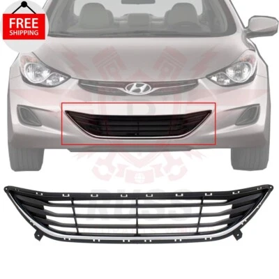 New Front Bumper Grille Textured Black Fits 2011-2013 Hyundai Elantra HY1036115 Foto 1 de 4