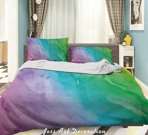 3D Rainbow Cartoon Kids Quilt Cover Set Duvet Cover Bedding Pillowcases - Picture 1 of 6