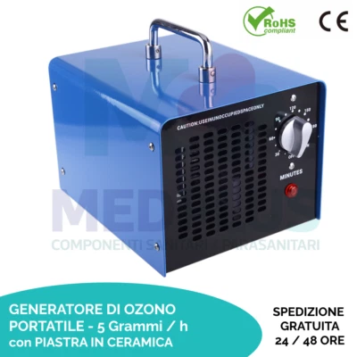 OZONIZZATORE 5.000mg GENERATORE DI OZONO SANIFICATORE D'ARIA CE RHOS CASA AUTO - Immagine 1 di 4