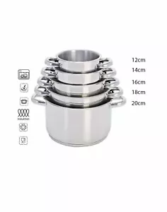 Set 5 Pentole 2 Manici Blumenthal Bavaria Acciaio Inox Triplo Fondo Induzione - Foto 1 di 8