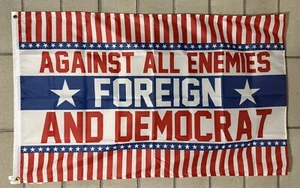 Demokraten sind der Feind Flagge kostenloser Versand Meinungsfreiheit Republikaner MAGA USA 3x5' Schild - Bild 1 von 1