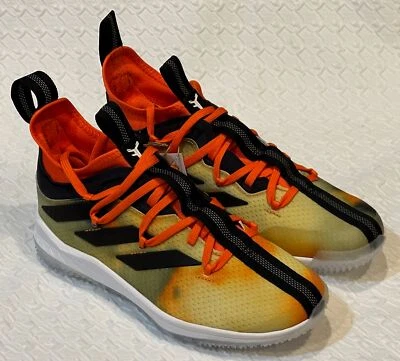 ADIDAS Afterburner NWV Orange Black Turf Baseball Cleats Shoes Mens Sz 7 8 10.5 - Image 1 of 4