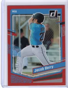 Panini 2023 Donruss Jacob Berry Holo Red 0661/2023 Miami Marlins No. 135 - Bild 1 von 2