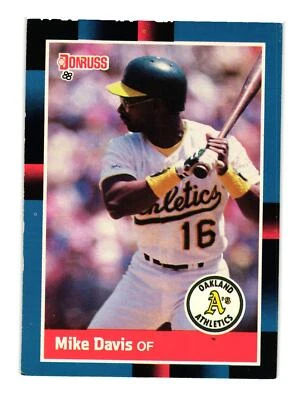 1988 Donruss #281b Mike Davis Oakland Athletics - Image 1 of 2