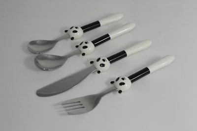 SCHÖNES KINDERBESTECK MIT PANDAFIGUREN EDELSTAHL 18/10 - Bild 1 von 2