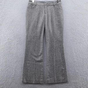 Club Monaco Womens Wide Leg Tweed Trousers 8 Brown Wool Silk Blend Mid Rise - Picture 1 of 15