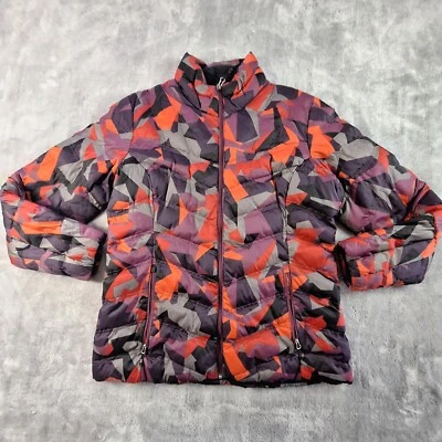 Abrigo de invierno Spyder para mujer XL camuflaje geométrico cremallera completa acolchado ligero Foto 1 de 4