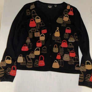 NWT Christina Rotelli Women S Beaded Sequined Button Up Cardigan Purses Handbags - Picture 1 of 6