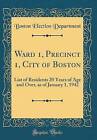 Ward 1, Precinct 1, City of Boston List of Residen