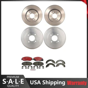 For Honda Civic Brembo Front Ceramic Pads Disc Rotors Rear Drums Shoes Brake Kit - Picture 1 of 8