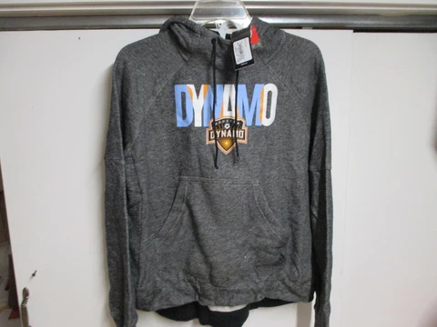HOUSTON DYNAMO "ADIDAS" WOMENS HOODED SWEATSHIRT (LARGE) NWT GRAY $70 TAGS NICE Cover