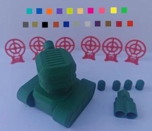 3D-GEDRUCKTES SPIELZEUGPANZER-SET MIT AUSTAUSCHBAREM LAUF 12 MUNITION UND 6 ZIELEN, SCHIESSEN - Bild 1 von 3