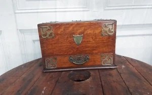 Edwardian Oak Stationary Box And Key - Picture 1 of 10