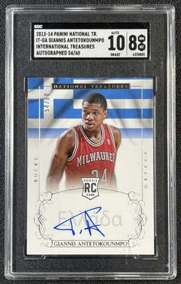 GIANNIS ANTETOKOUNMPO SGC 2013-14 NATIONAL TREASURES INTERNATIONAL AUTO RC 54/60 - Image 1 of 2