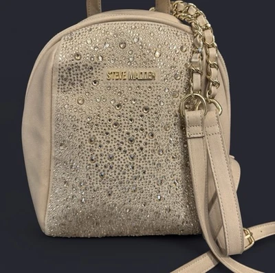 Nuevo Blush Steve Madden Bgemma Mini Mochila Bolso Bolso de Mano Estrás  Foto 1 de 4