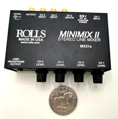 Rolls MX51s Mini Mix II 2 Stereo Line Four-Channel Mixer NO Power Cord - Image 1 of 4