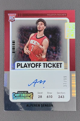 Boleto de playoffs Panini Contenders Alperen Sengun 2021-22 automático RC/99 #116 Rockets Foto 1 de 4