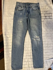 Levi's 501 Jeans 24 Waist 28 Length  Stone Wash Distressed Button Fly - Picture 1 of 10