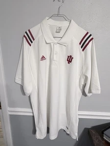 Adidas Mens Indiana Hoosiers Climalite Polo, White, XL - Picture 1 of 8