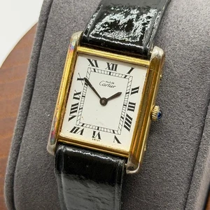 Super Rare Cartier Must Tank Lm Manual Winding Watch White Gold - Picture 1 of 10