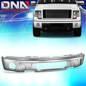 For 2009-2014 Ford F150 Front Bumper Steel Face Bar w/ Fog Light Cutouts Chrome - Picture 1 of 6