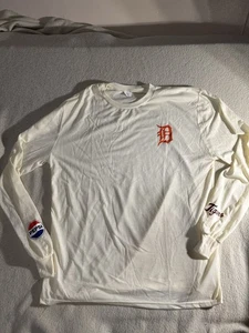 Detroit Tigers Long Sleeve T Shirt Size X Large Adult Pepsi Promo OFF WHITE - Picture 1 of 10