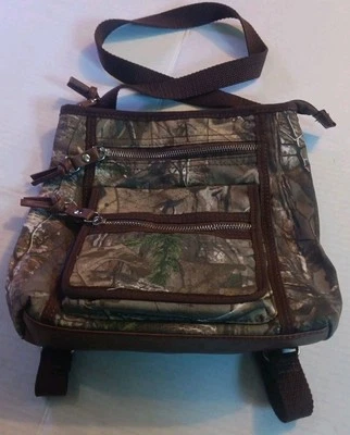 Женская холщовая камуфляжная сумочка-трансформер через плечо - Изображение 1 из 3