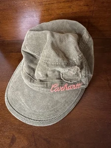 Cappello donna Carhartt verde militare berretto velluto a coste ricamo regolabile uso strapback - Foto 1 di 7
