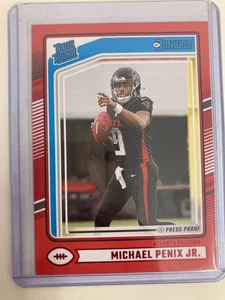 Panini Donruss Football 2024 Michael Penix Jr. RC Rating Rookie Red Press Proof - Bild 1 von 2