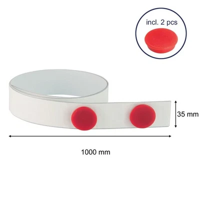 Magnetband selbstklebend, inkl. 2 Magnete, 35 x 1000 mm, weiß FRANKEN ST1301 - Bild 1 von 2