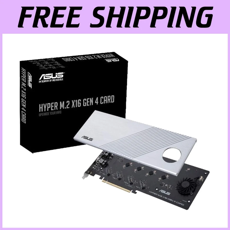 High Speed PCIe 4.0 X4 Expansion Card - 4 NVMe M.2 - Image 1 of 4