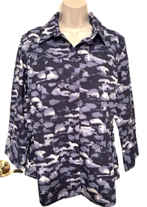 Coldwater Creek Women's Blouse Size L 14 3/4 Sleeve Button-up Cotton Top - Picture 1 of 9