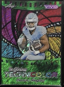 2025 Leaf Vivid In Glorious Technicolor Green Shimmer Omarion Hampton 1/1 UNC - Picture 1 of 2